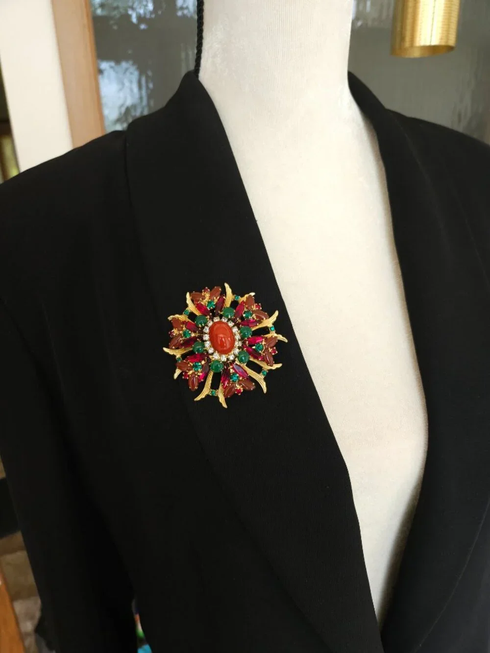 Vintage D&E Juliana Egyptian Revival Rhinestone Brooch Book Piece